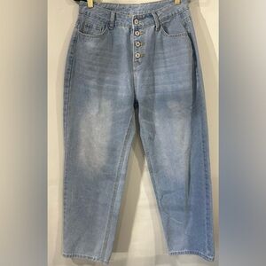 Light Blue woman jeans M high rise